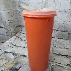 Tupperware Orange Slim Travel Tumbler with Matching Lid 262-3 Vintage